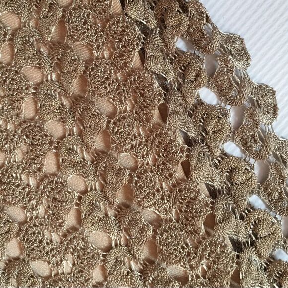 - DOLCE VITA KOSMO GOLD CROCHET DRESS WITH BELL SLEEVES NWOT 249.00 - Picture 5 of 6